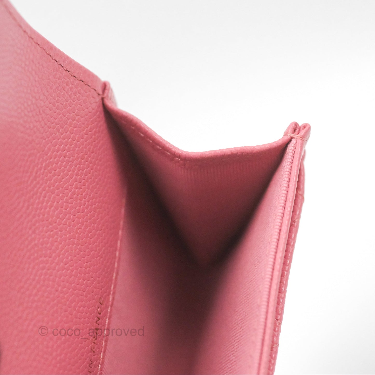 Chanel Quilted Flap Card Holder Pink Caviar Gold Hardware