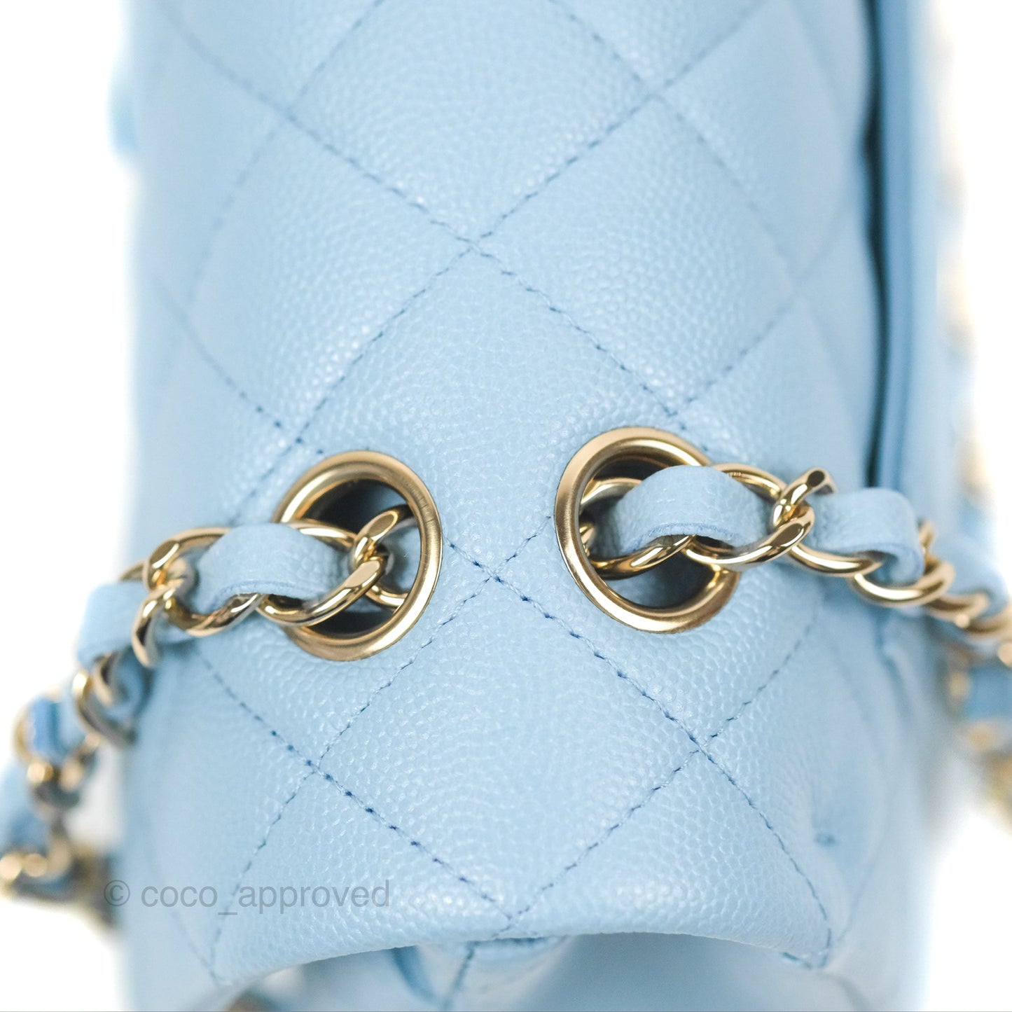 Chanel Small Classic Quilted Flap Blue Caviar Gold Hardware 22S