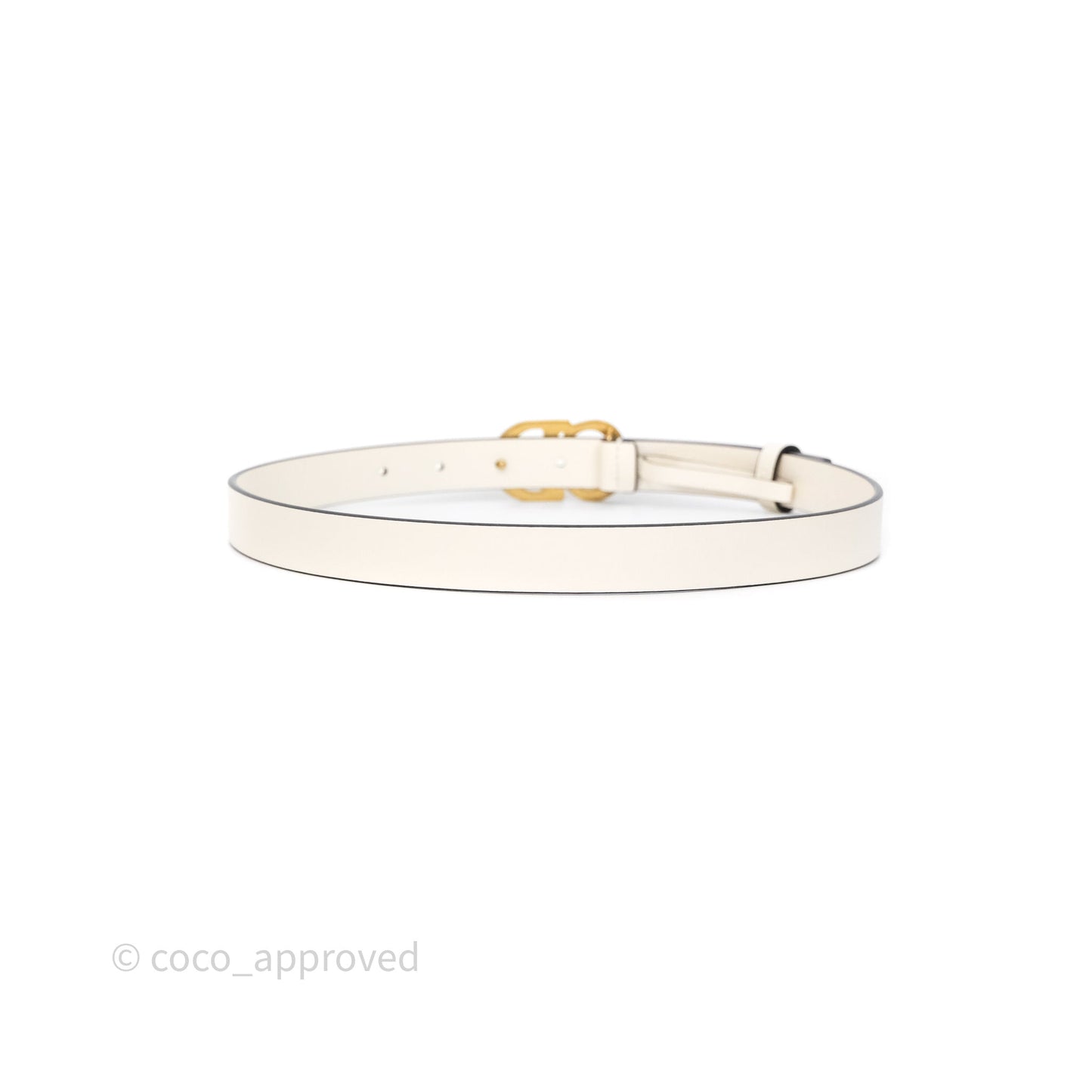 Christian Dior Saddle Belt Ivory White Calfskin Gold Hardware 20mm Size 70