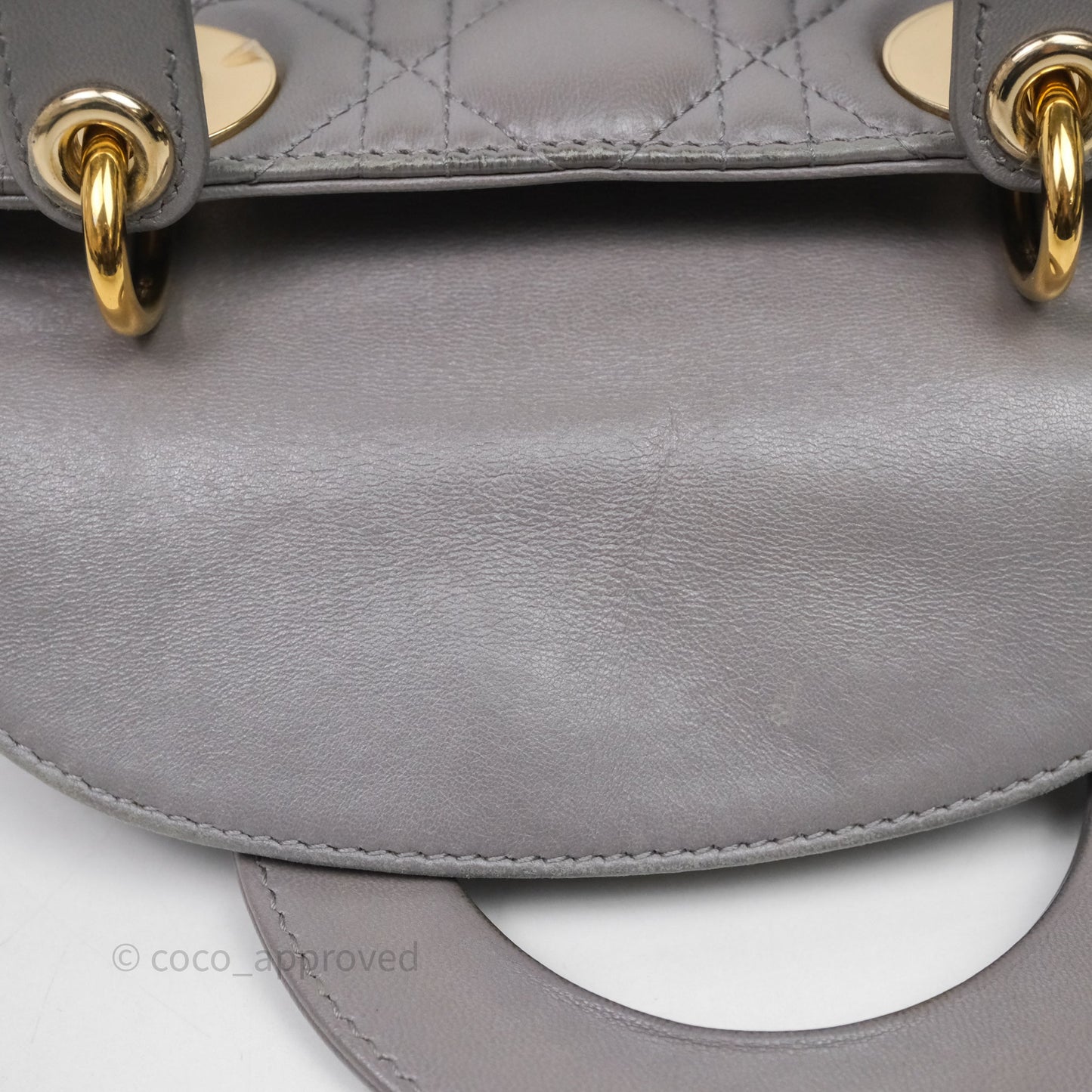 Christian Dior Small Lady Dior My ABCDior Bag Stone Gray Cannage Lambskin