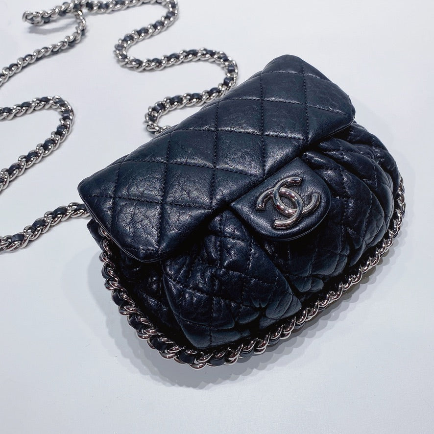 No.3621-Chanel Aged Lambskin Chain Around Flap Bag
