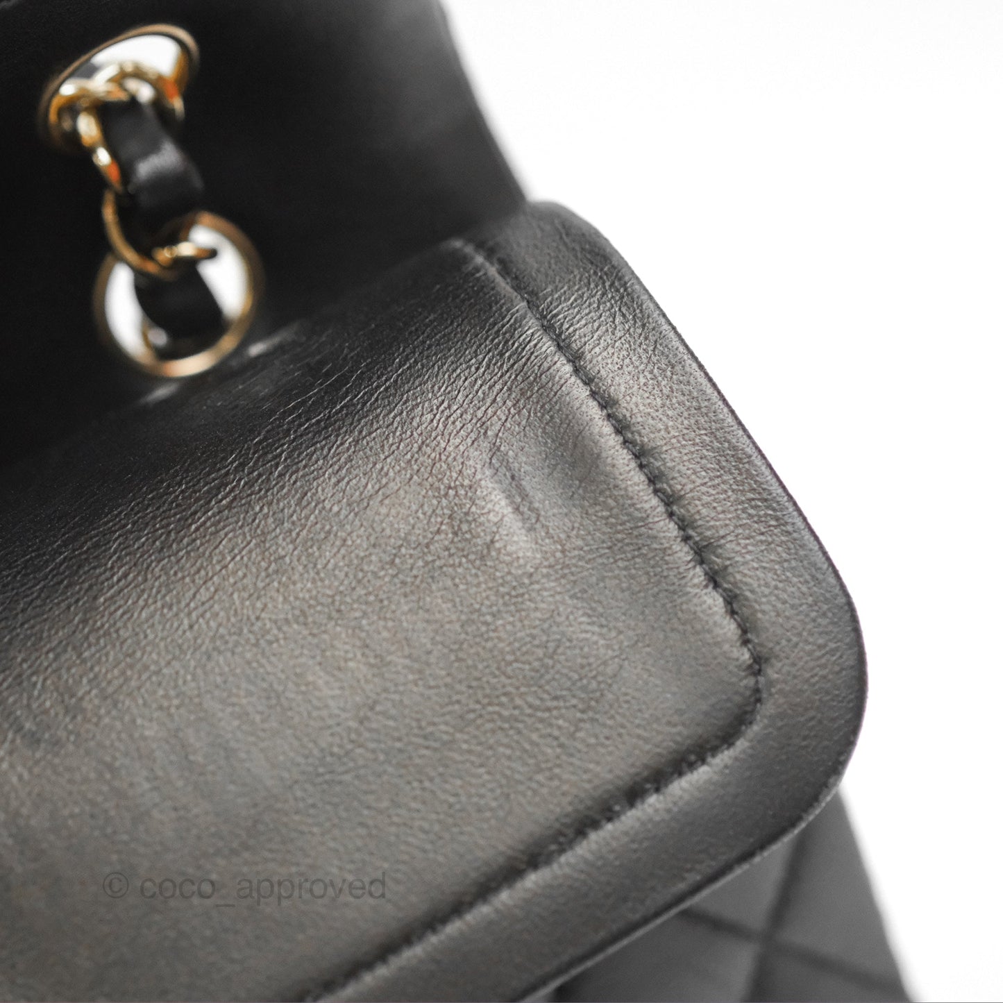 Chanel Classic M/L Medium Flap Quilted Black Lambskin Gold Hardware