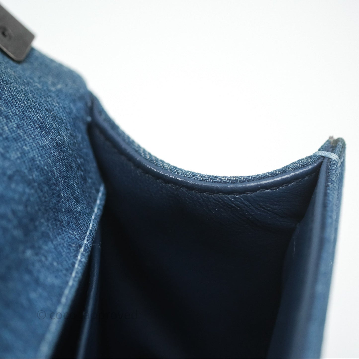 Chanel Small Boy Blue Denim Tweed Ruthenium Hardware