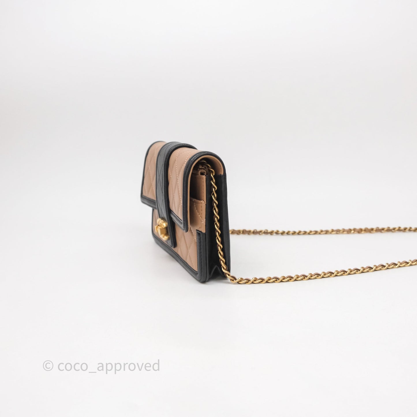 Chanel Quilted Medium Elegant CC Flap Beige Lambskin Gold Hardware