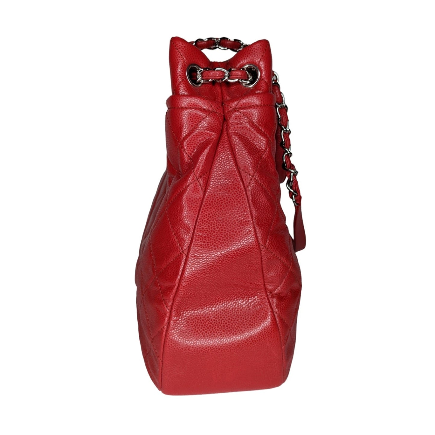 Luxury Chanel bag Red Quilted Caviar Timeless Soft Shopper Tote