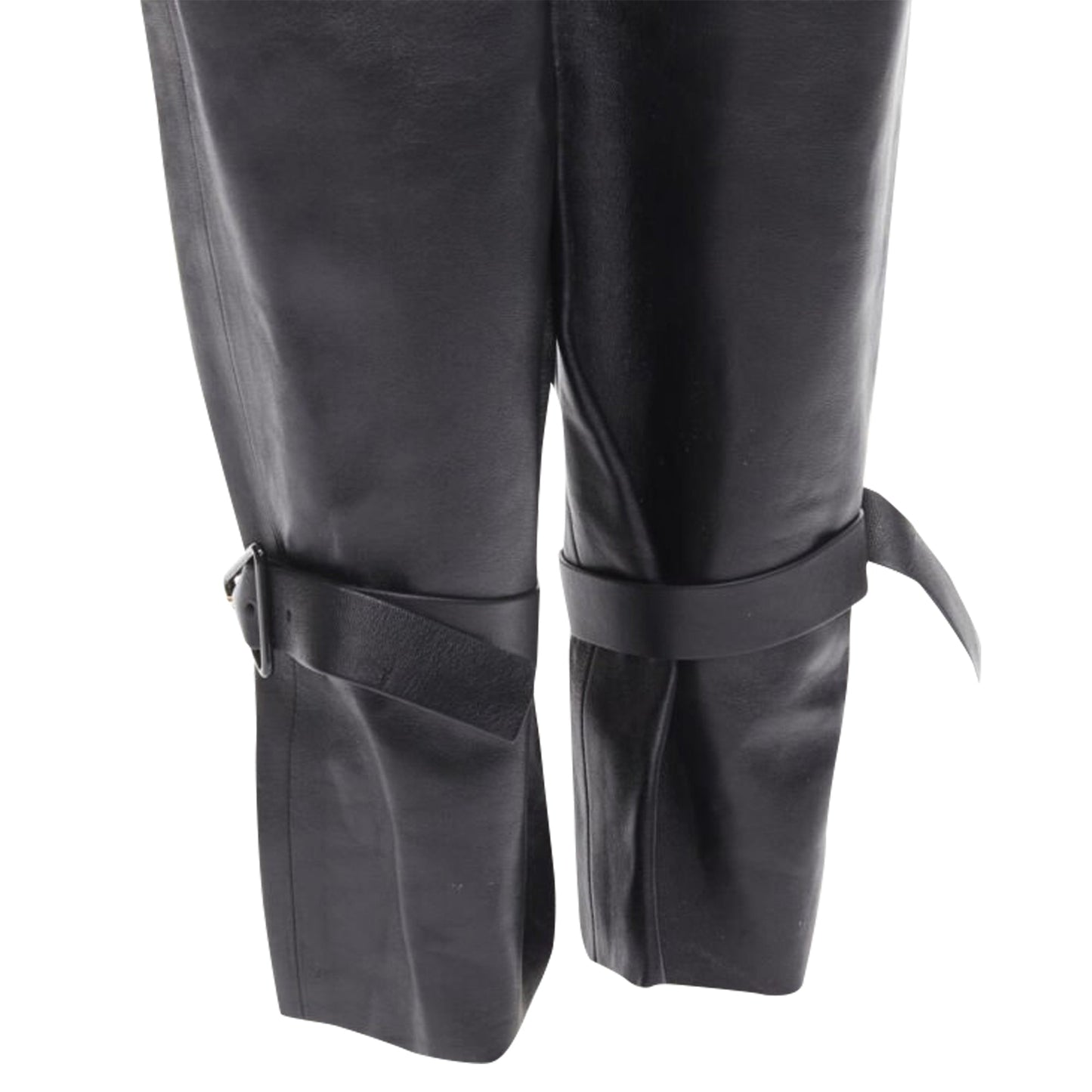 Luxury Bottega Veneta Signature Triangle buckle tied cuff leather pants