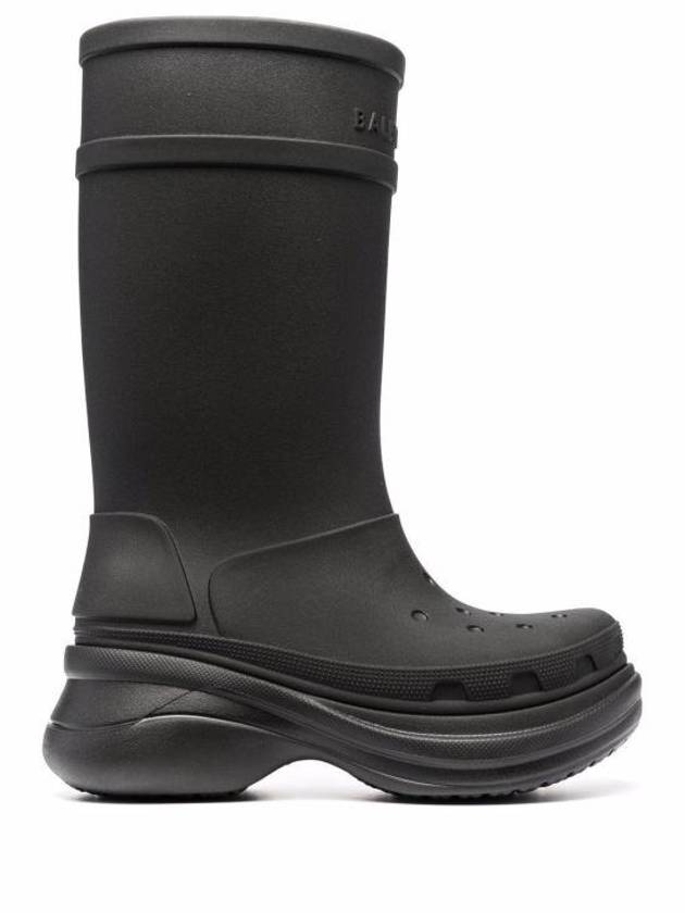 Luxury Balenciaga Crocs Rain Boots Black