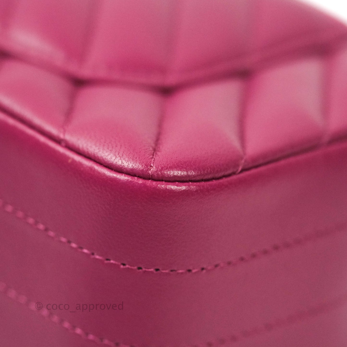 Chanel Chevron Mini Rectangular Lambskin Flap Dark Pink Gold Hardware