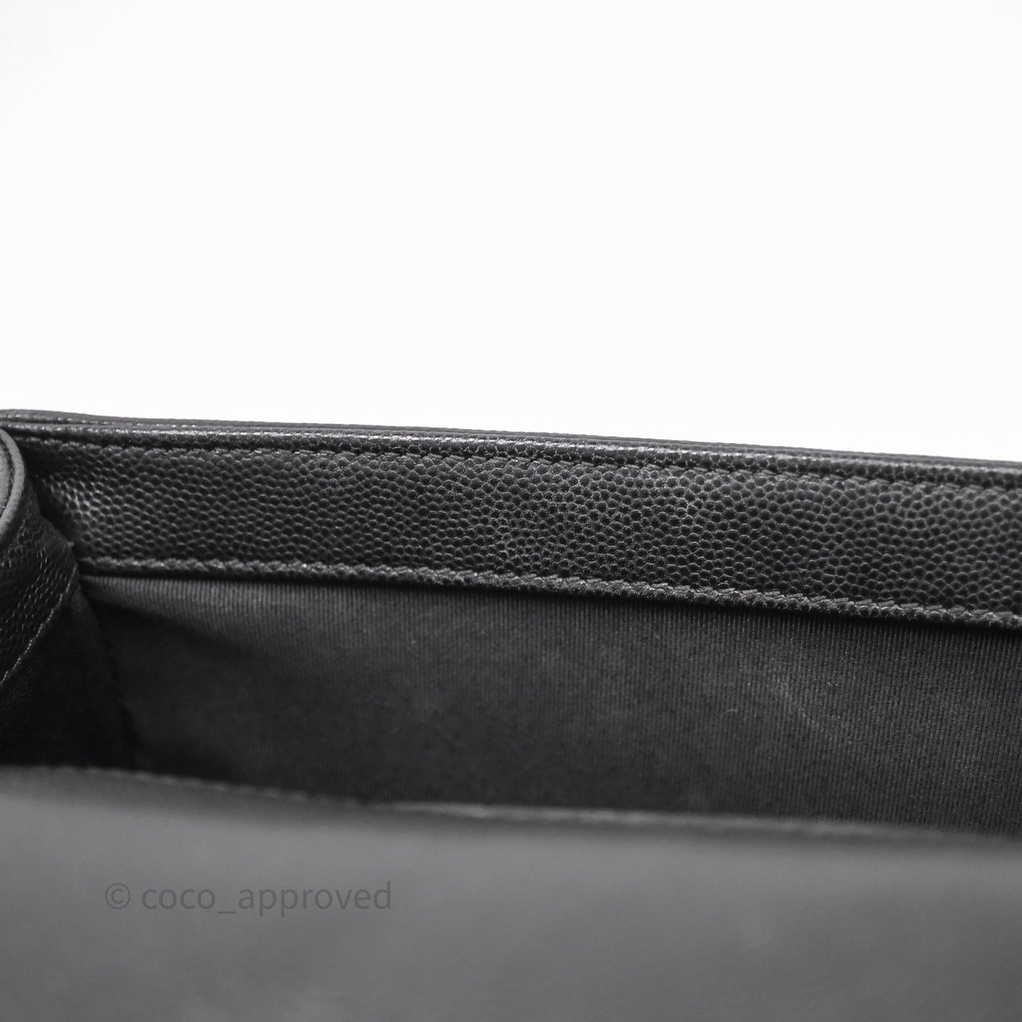 Chanel Medium Boy Chevron Black Caviar Ruthenium Hardware