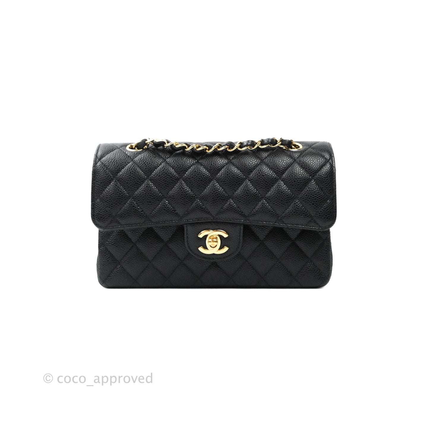 Chanel Classic Small S/M Flap Black Caviar Gold Hardware