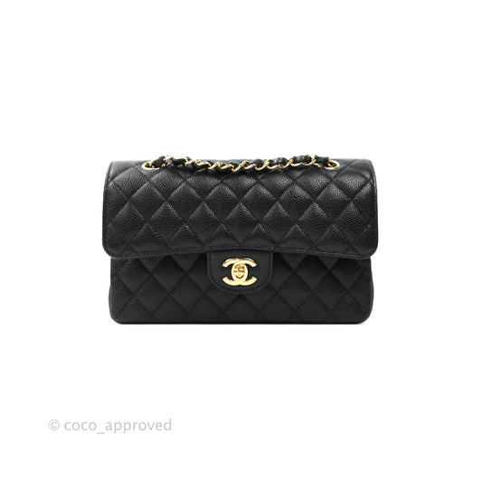Chanel Classic Small S/M Flap Black Caviar Gold Hardware