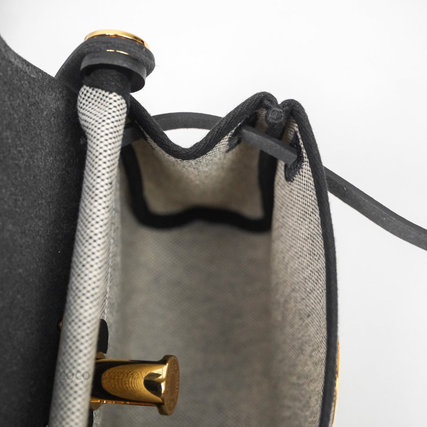 Hermès Herbag Zip 20 Mini Ecru-Noir Canvas Gold Hardware