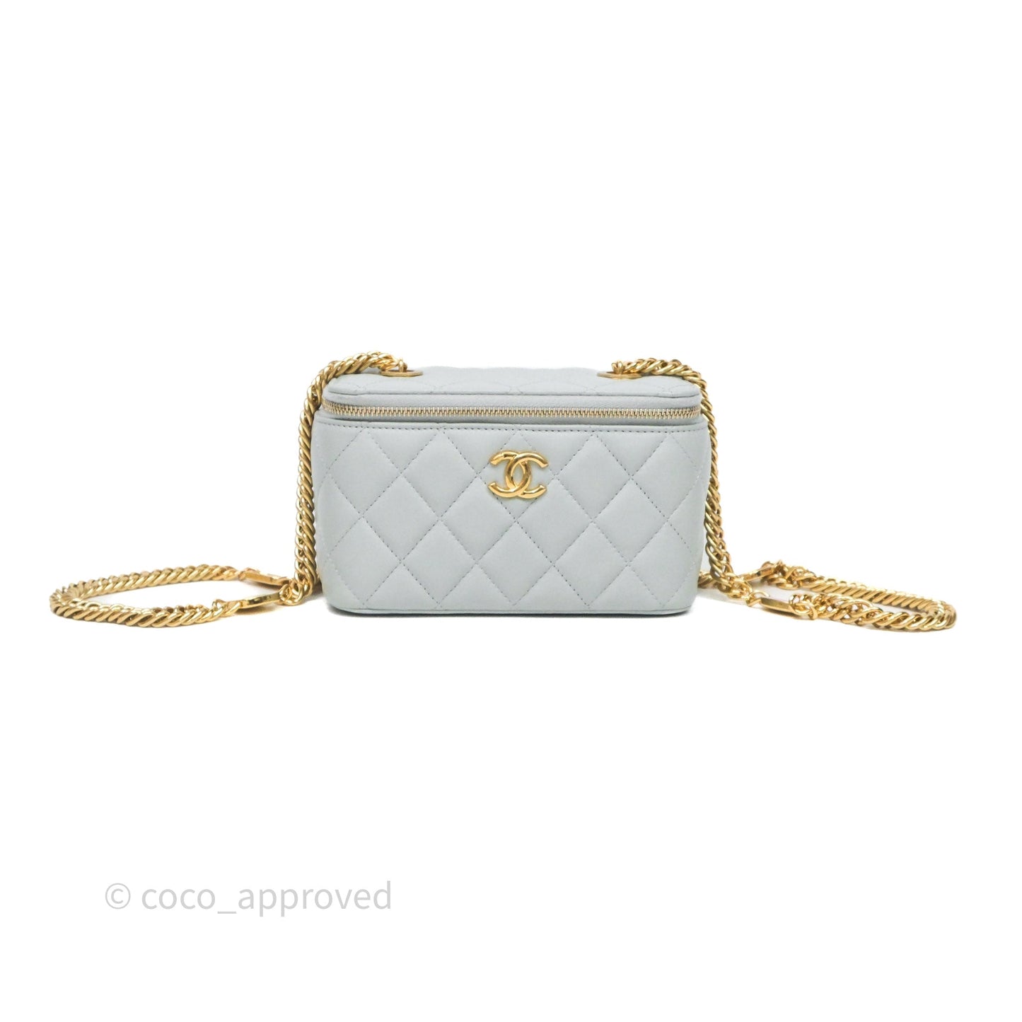 Chanel Coco Chain Vanity Blue Lambskin Gold Hardware