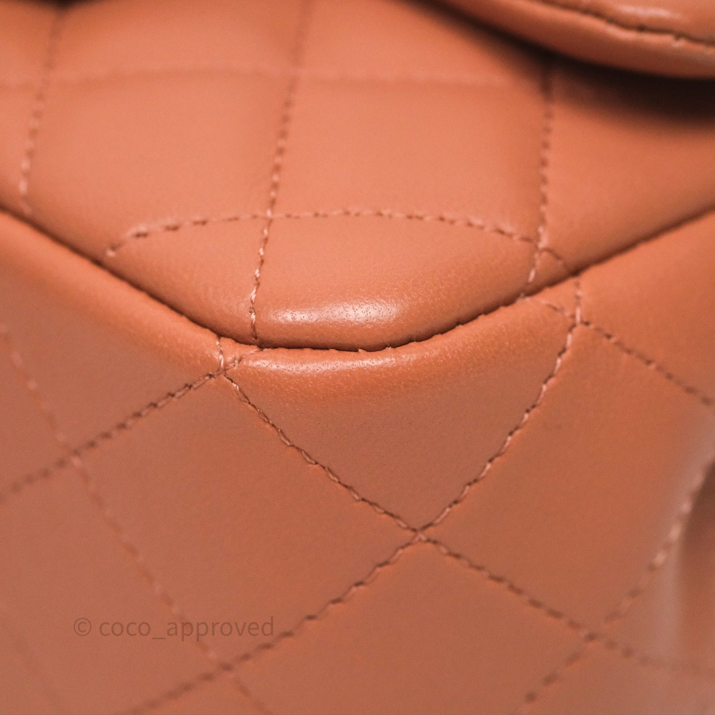 Chanel Mini Square Flap Quilted Dark Beige Lambskin Gold Hardware