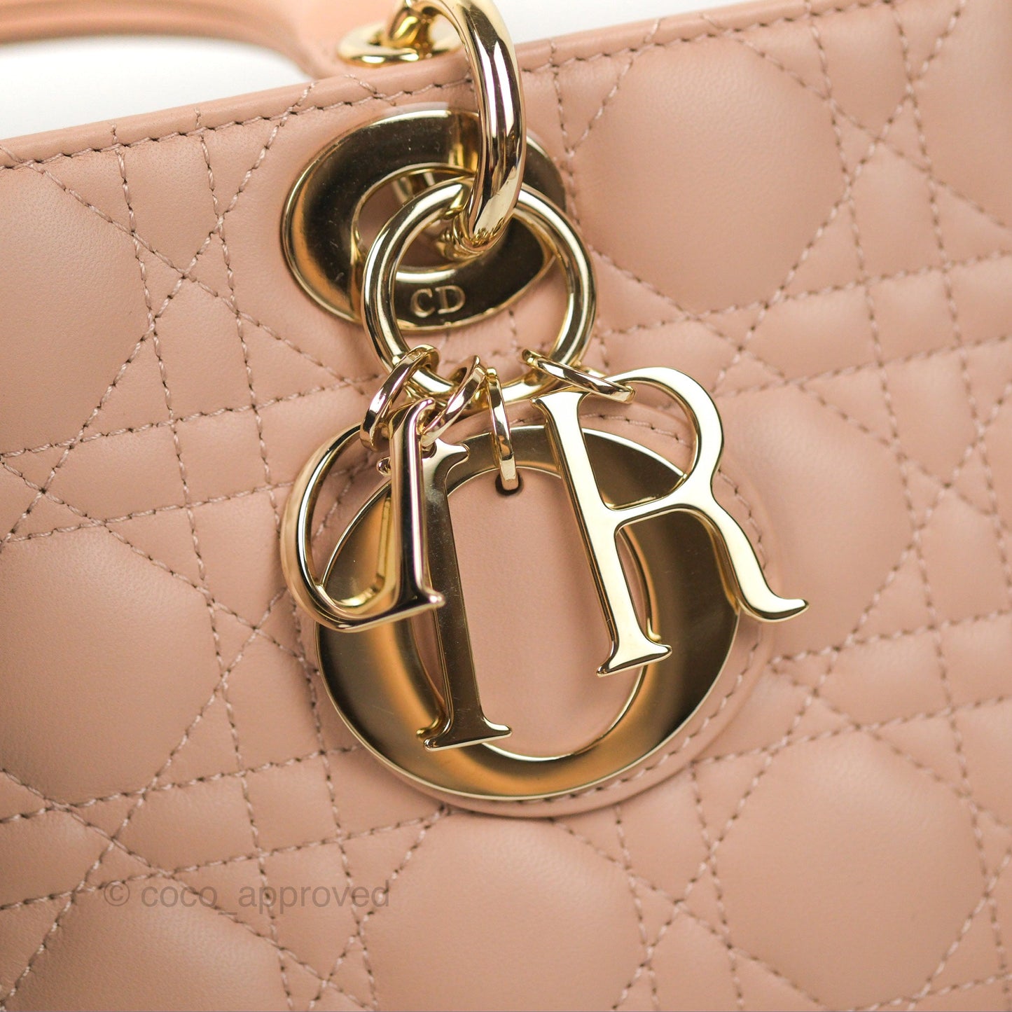 Dior Medium Lady D-Joy Bag Nude Pink Lambskin Cannage