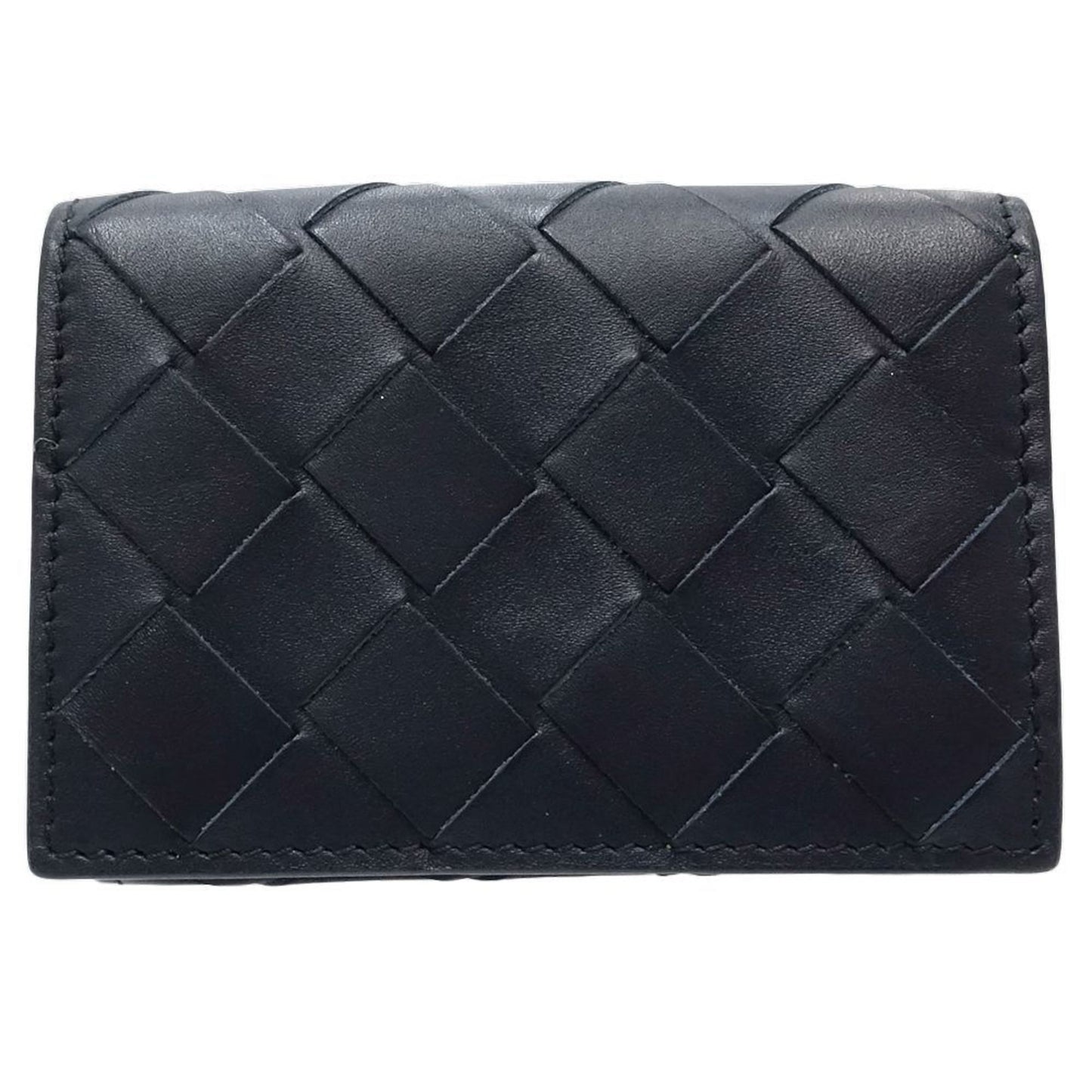Luxury Bottega Veneta Intrecciato Navy yellow Intrecciato Wallet (Tri-Fold) ()