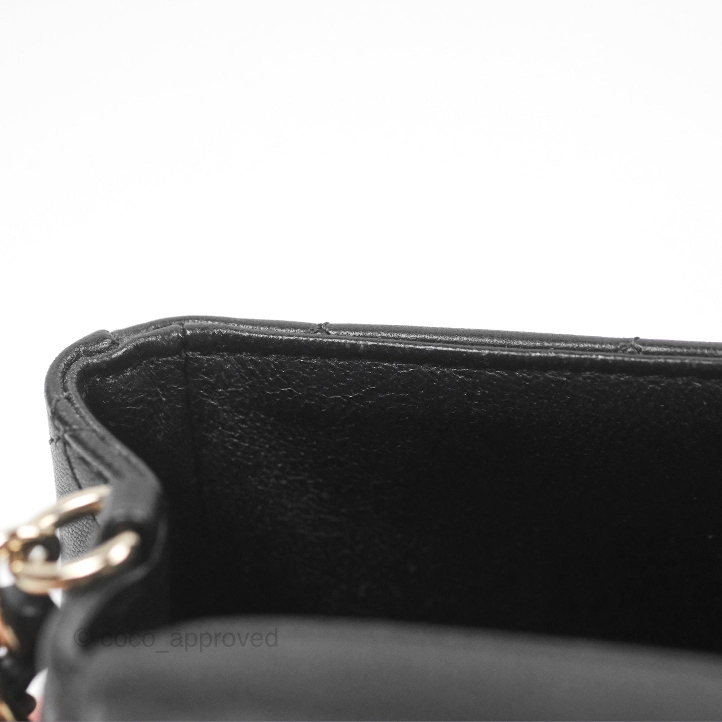 Chanel Quilted Mini Rectangular Flap Black Lambskin Gold Hardware