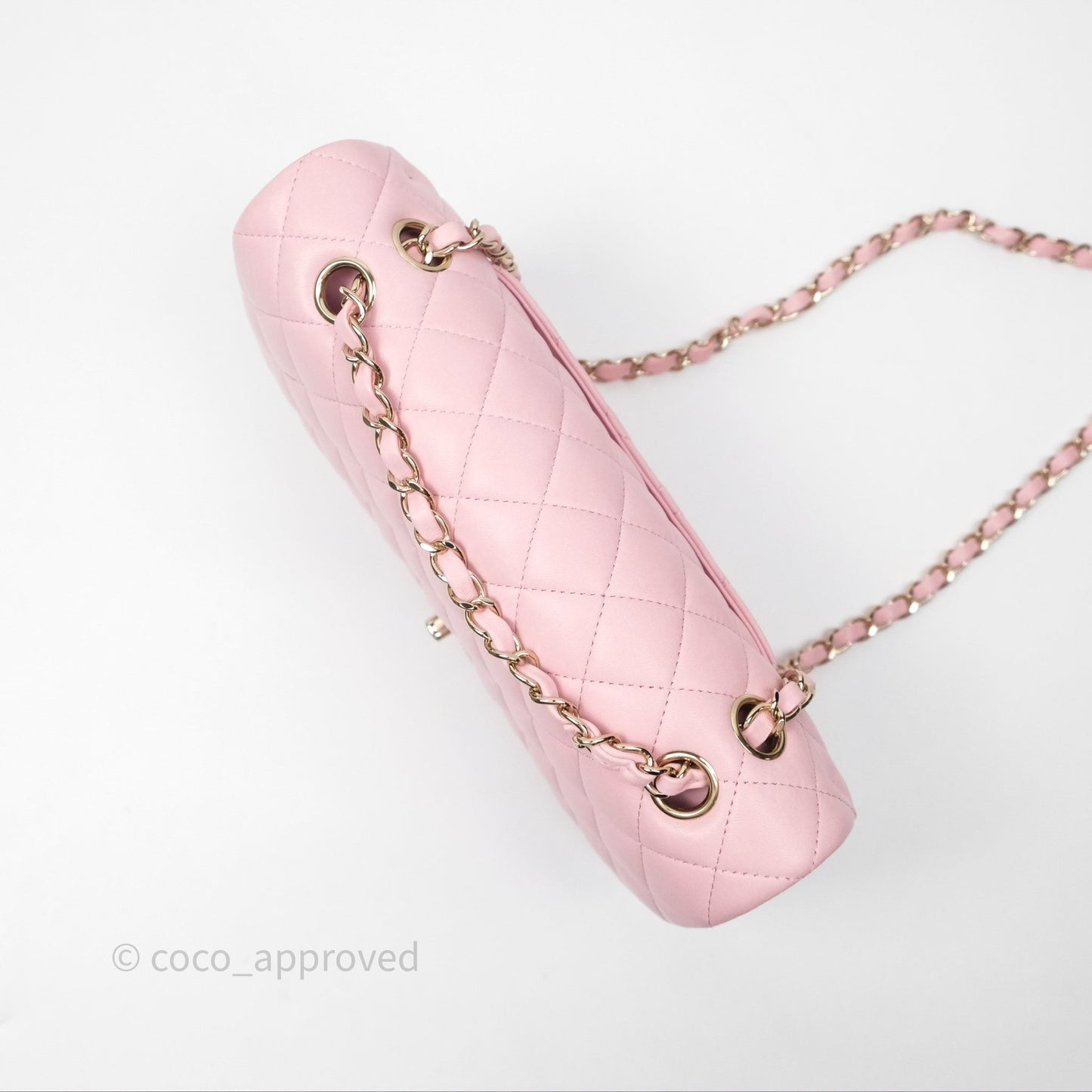 Chanel Classic M/L Medium Flap Quilted Pink Lambskin Gold Hardware