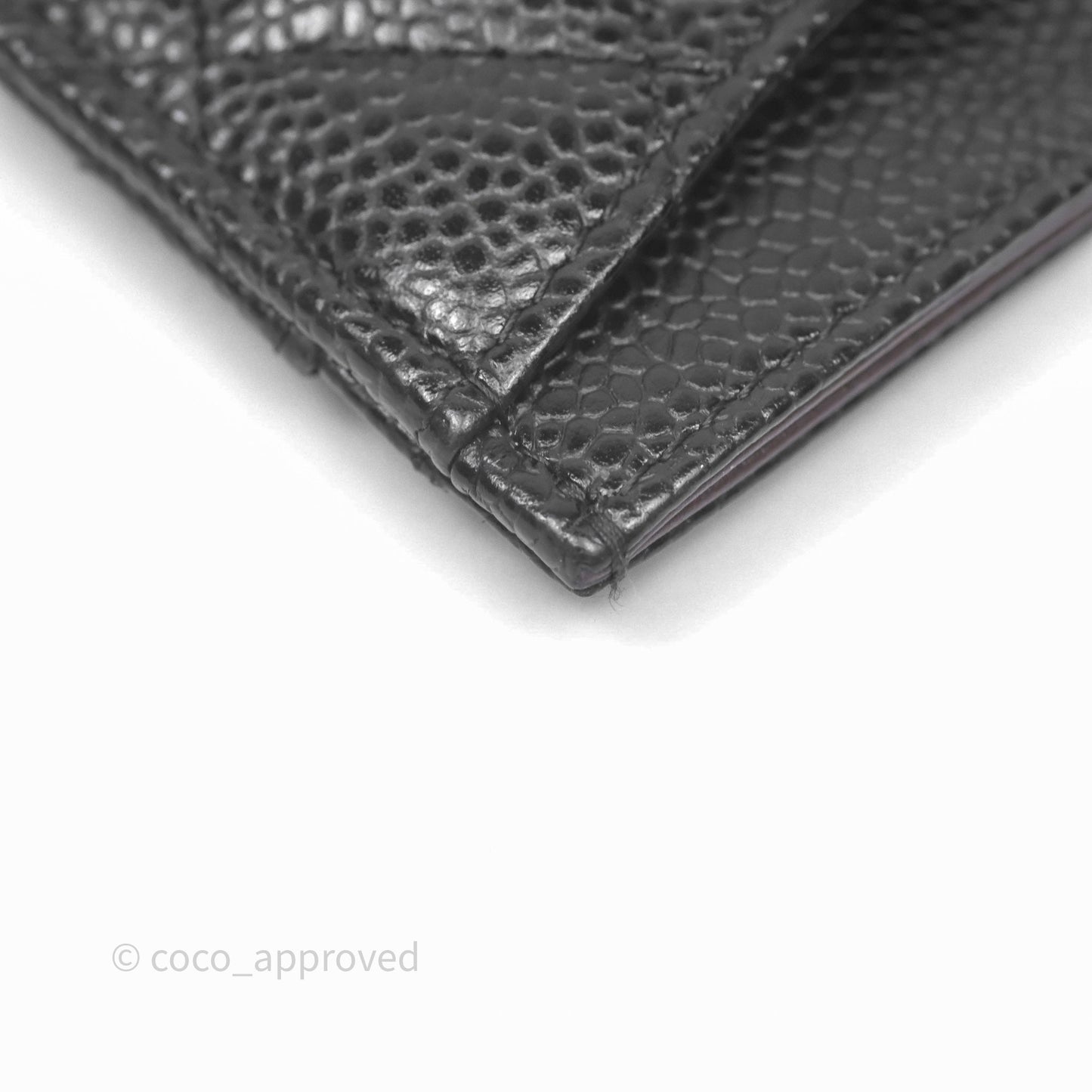 Chanel Classic Flat Card Holder Black Caviar Gold Hardware