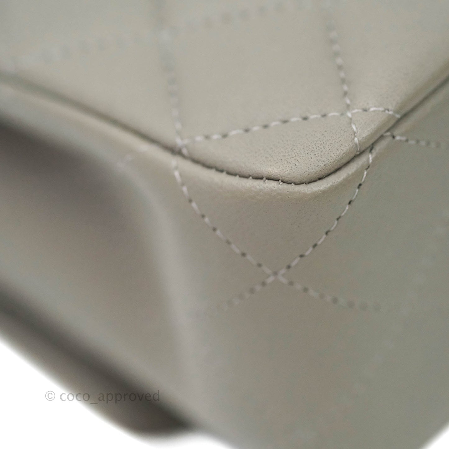 Chanel M/L Medium Double Flap Bag Grey Lambskin Silver Hardware 19B