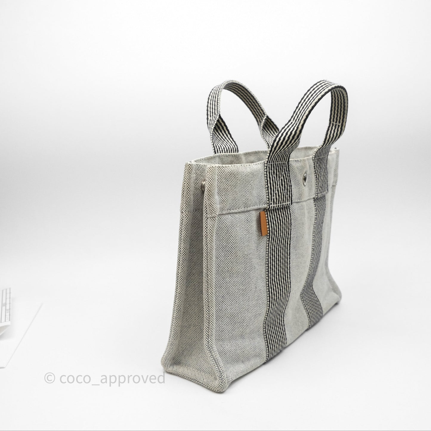 Hermès Herline Tote Bag Grey Canvas Palladium Hardware