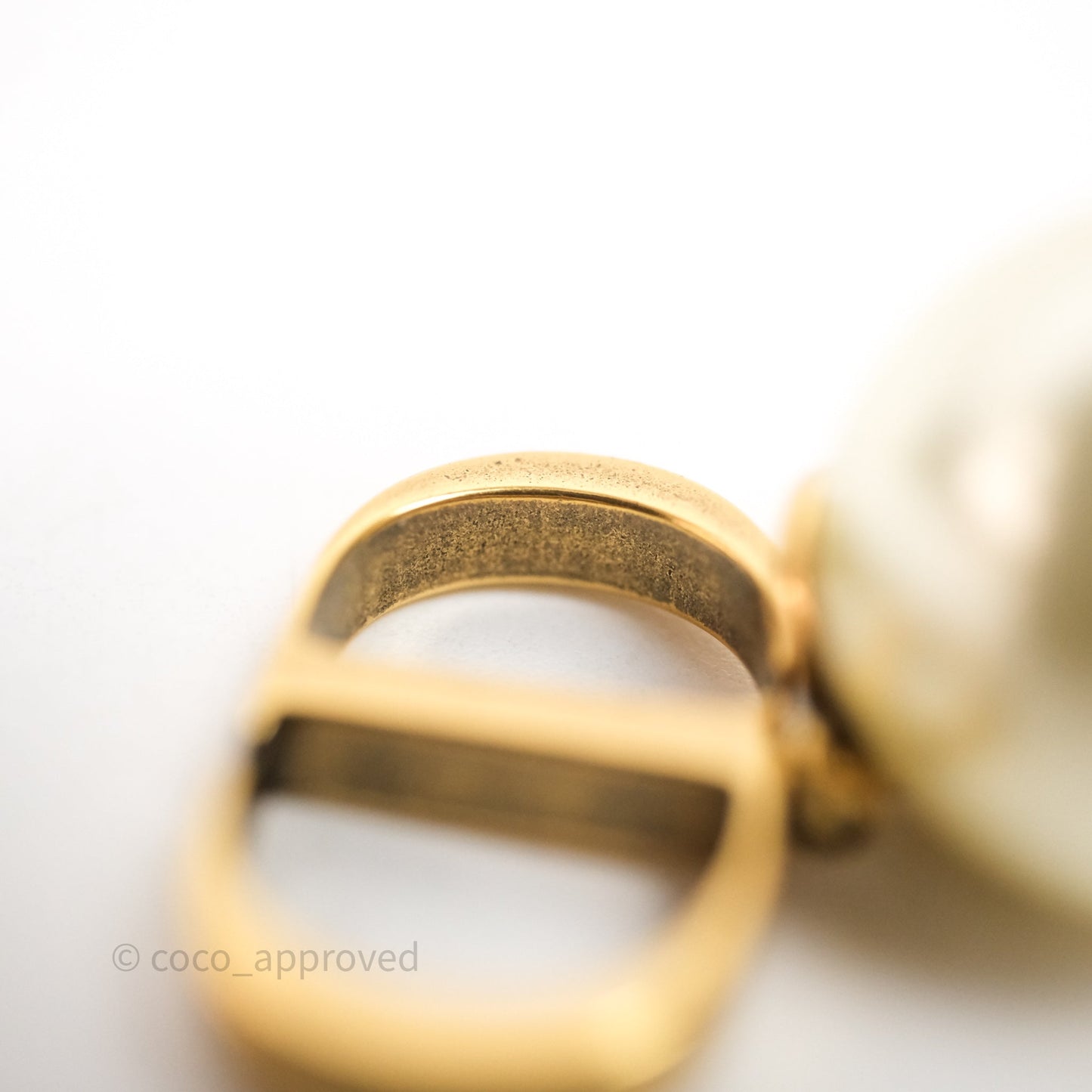 Christian Dior Tribales Pearl CD Earrings Gold Tone