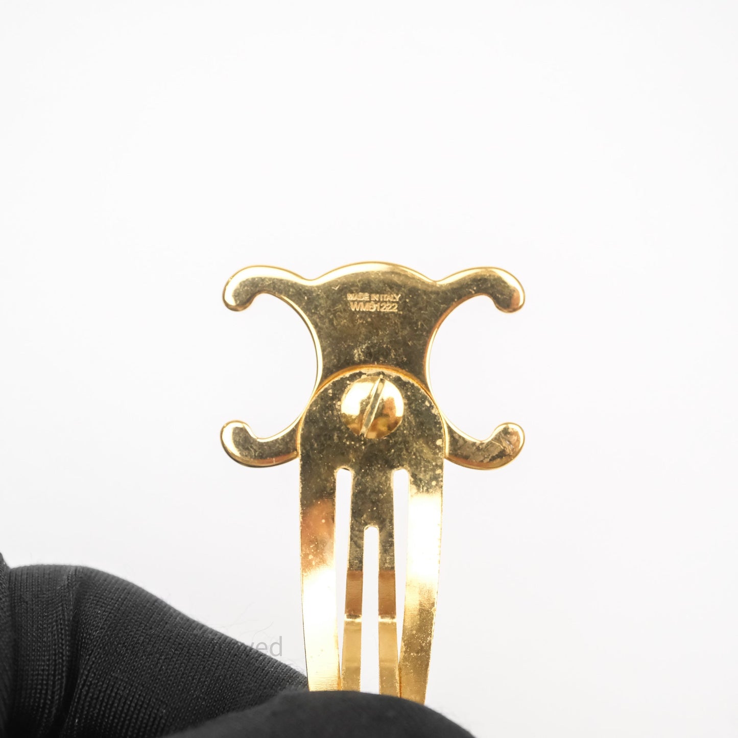 Celine Set of 2 Snap Hair Clips Gold Tone