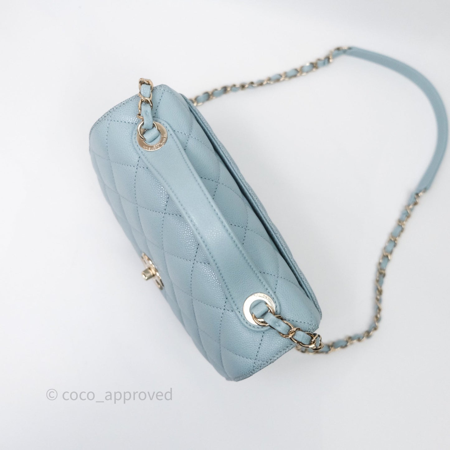 Chanel Quilted Medium Business Affinity Flap Blue Caviar Gold Hardware