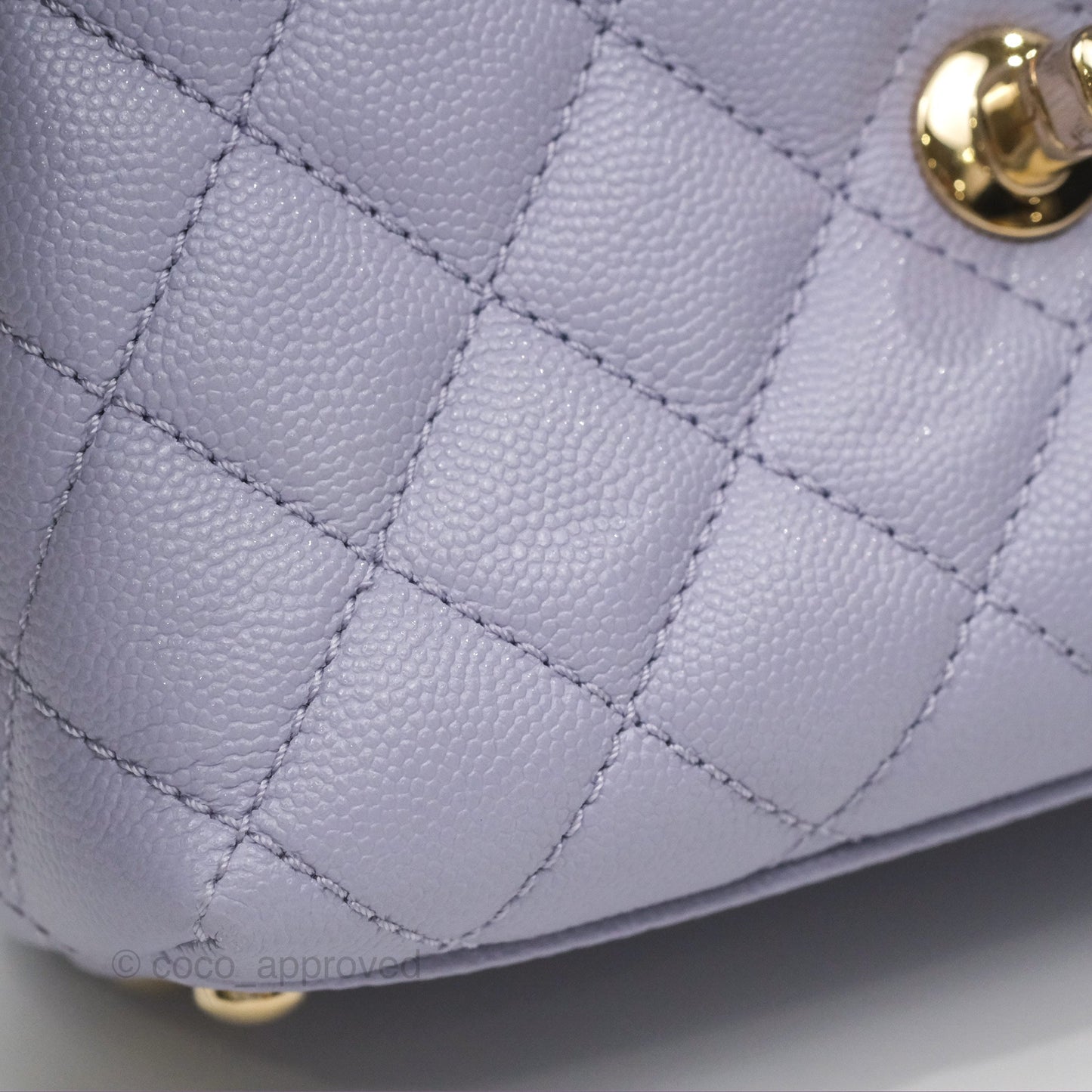 Chanel Mini Coco Handle Lilac Caviar Gold Hardware