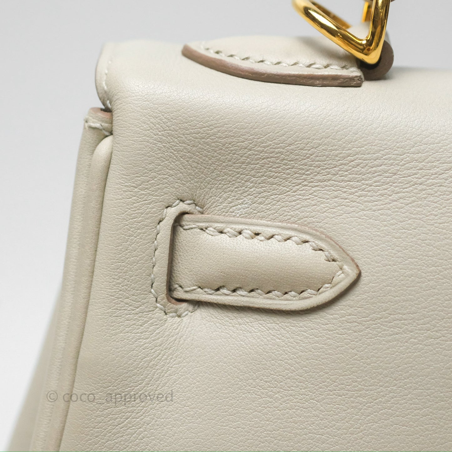 Hermès Retourne Swift Kelly 25 Gris Perle 80 Gold Hardware