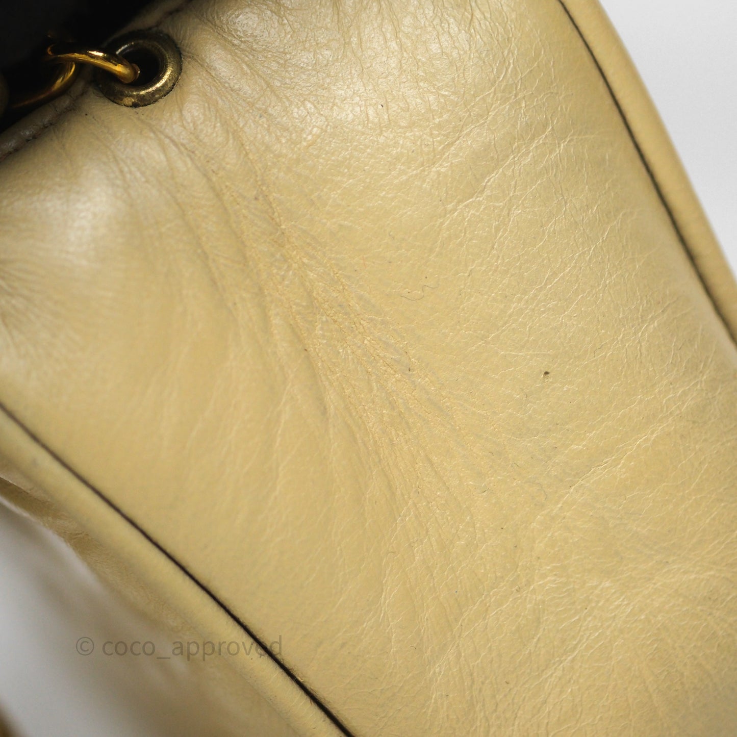 Chanel Vintage CC Flap Bag Beige Lambskin Gold Hardware