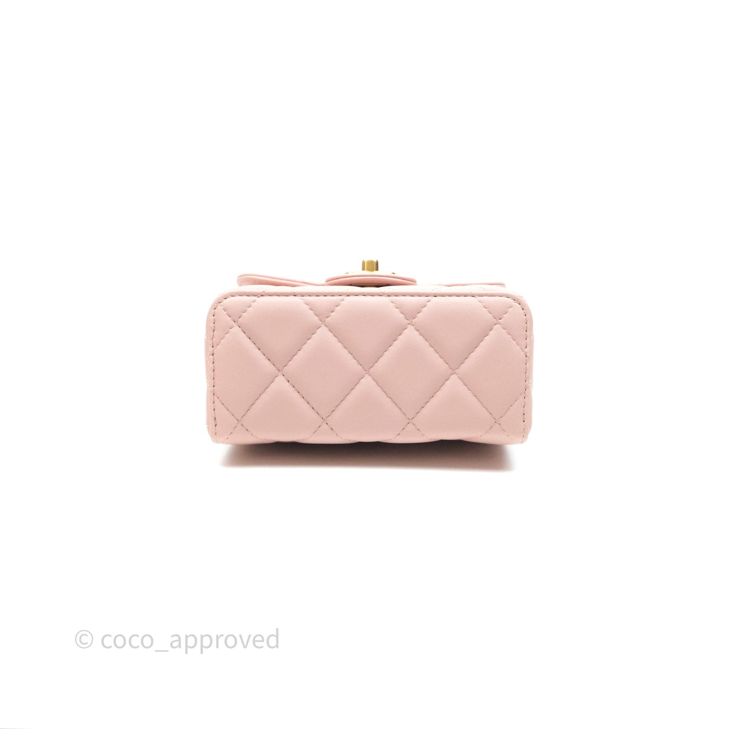 Chanel Top Handle Flap Bag Pink Lambskin Aged Gold Hardware 23S