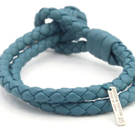 Luxury Bottega Veneta blue  Leather Charm Bracelet ()