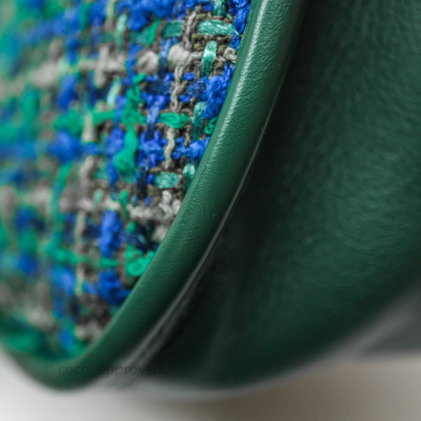 Chanel Tweed Jungle Stroll Hobo Bag Green Silver Hardware