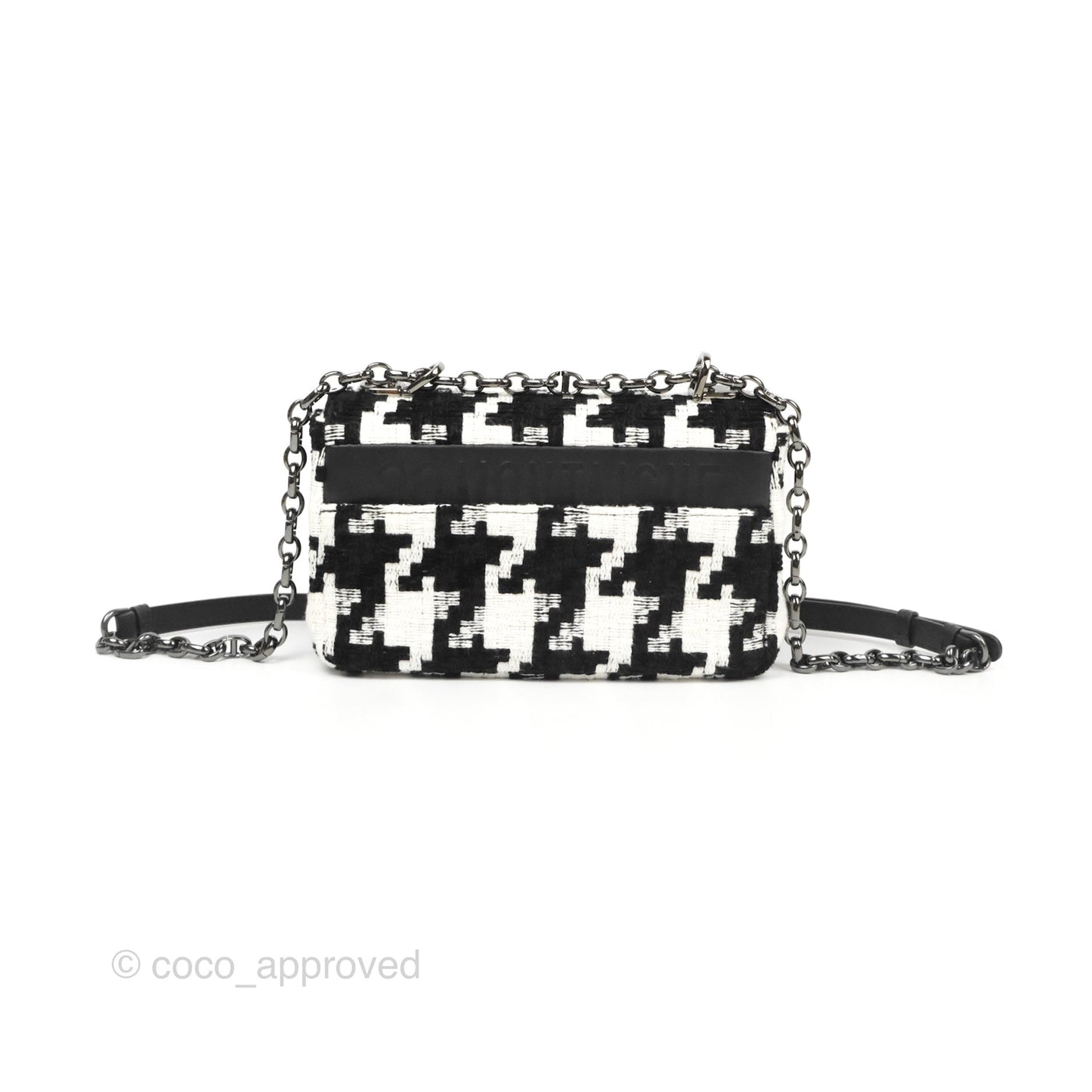 Dior Small Caro Bag Black & White Macro Houndstooth Fabric