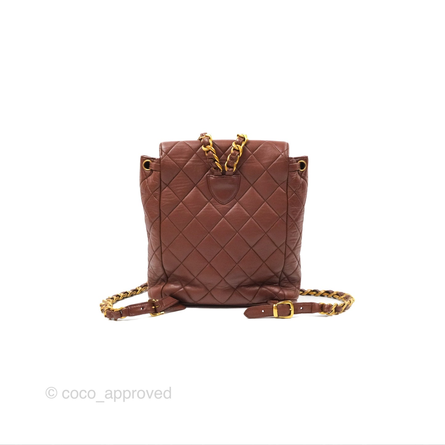 Chanel Vintage CC Duma Backpack Brown Lambskin 24K Gold Hardware