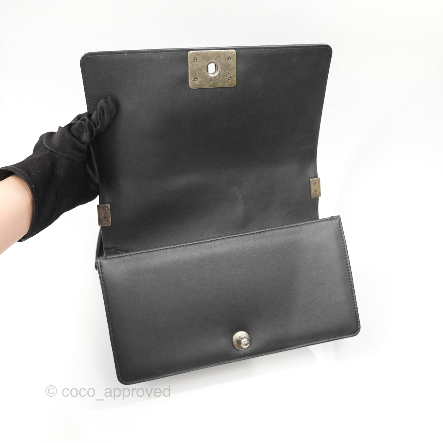 Chanel Medium Boy Quilted Black Lambskin Ruthenium Hardware