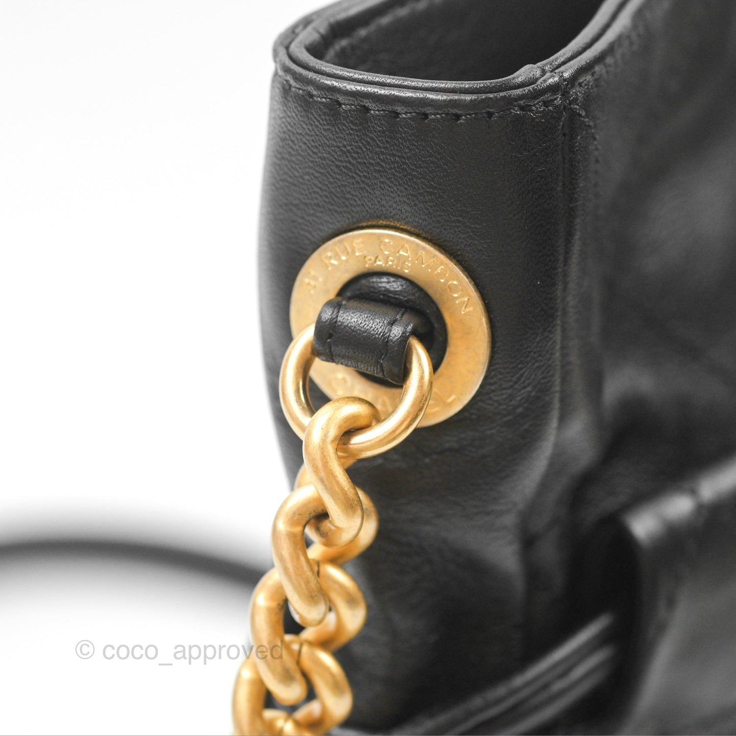 Chanel Drawstring Tote Bag Black Calfskin Aged Gold Hardware