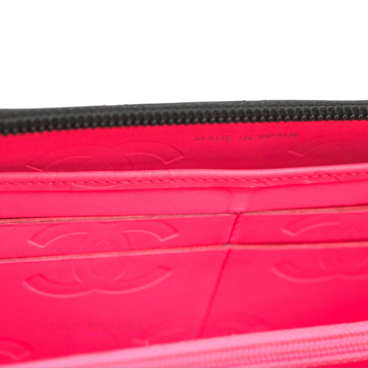 Chanel Quilted Cambon Yen Zip Long Wallet Black Calfskin Silver Hardware