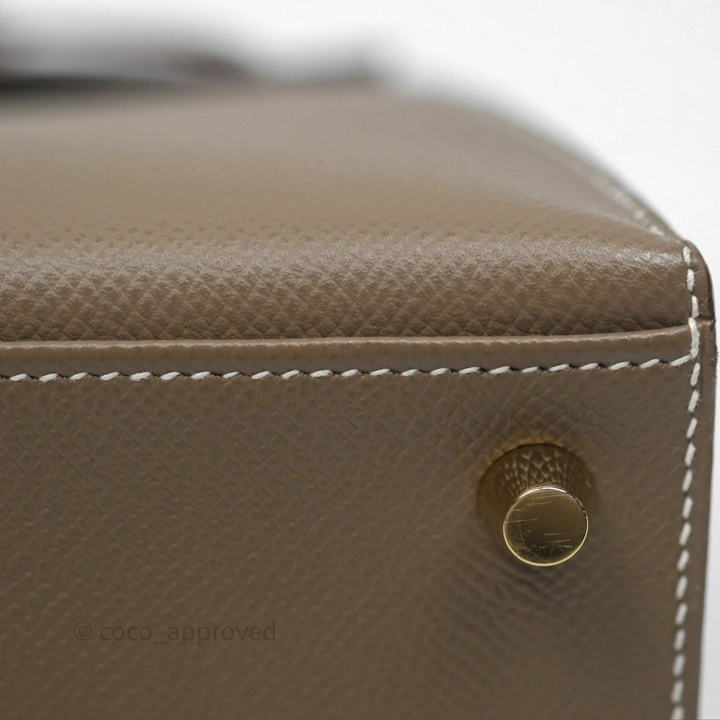 Hermès Kelly 25 Sellier Etoupe Epsom Gold Hardware