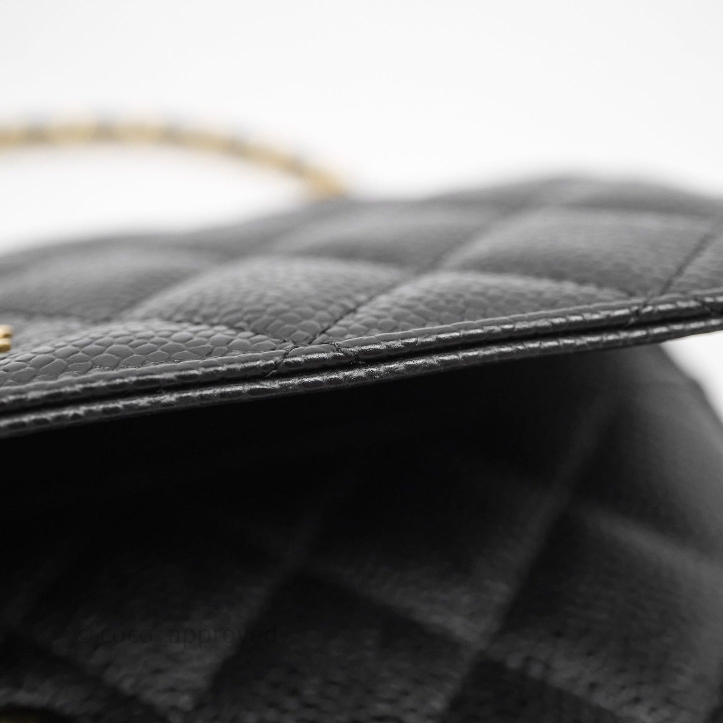 Chanel Classic Wallet On Chain WOC Quilted Black Caviar Gold Hardware