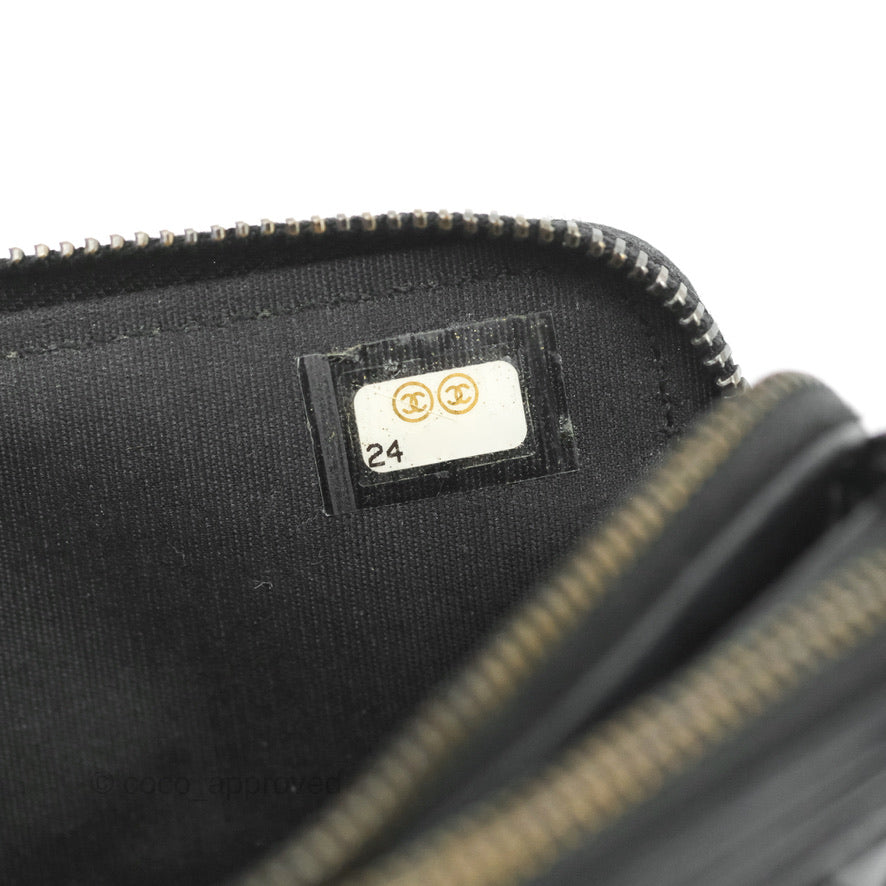 Chanel Le Boy Double Zip Wallet On Chain So Black Lambskin