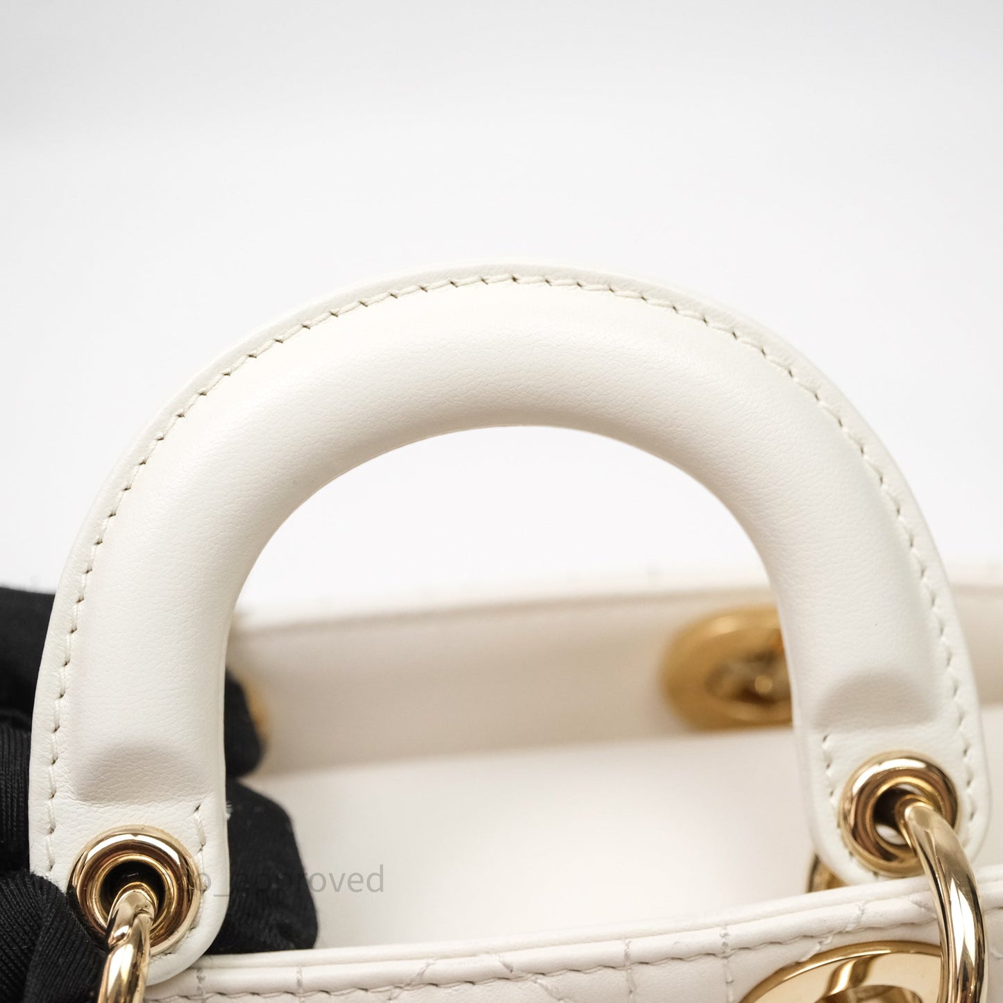 Christian Dior Micro Lady D-Joy Bag Latte Cannage Lambskin Gold Hardware