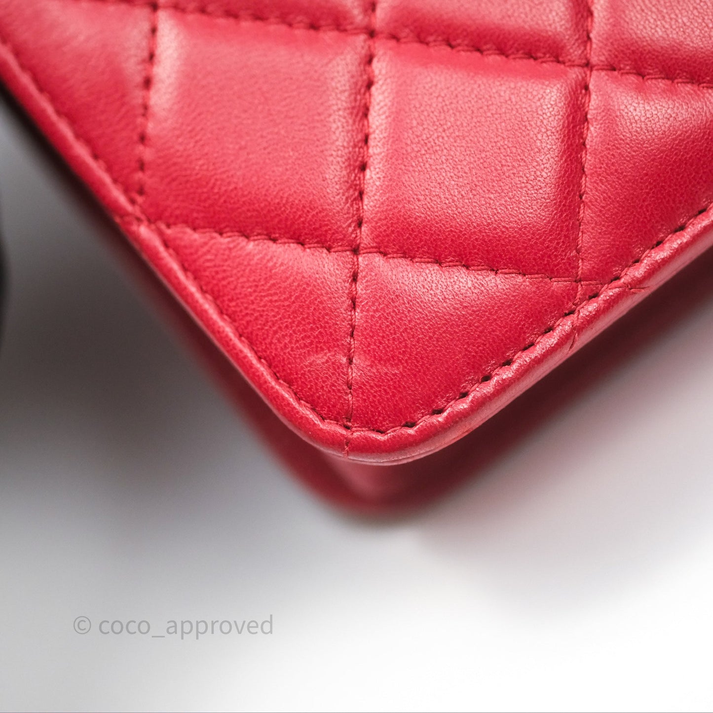 Chanel Boy Wallet on Chain WOC Red Lambskin Ruthenium Hardware