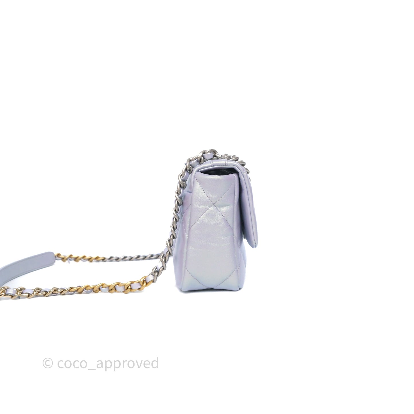 Chanel 19 Small Iridescent Purple Mixed Hardware