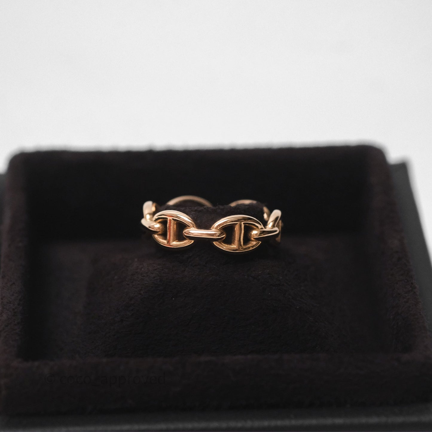 Hermès Chaine d'Ancre Enchainee Band Ring PM Rose Gold 53