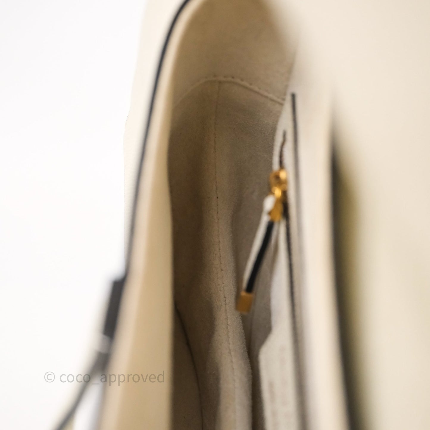 Christian Dior Saddle Bag White Grained Calfskin Gold Hardware
