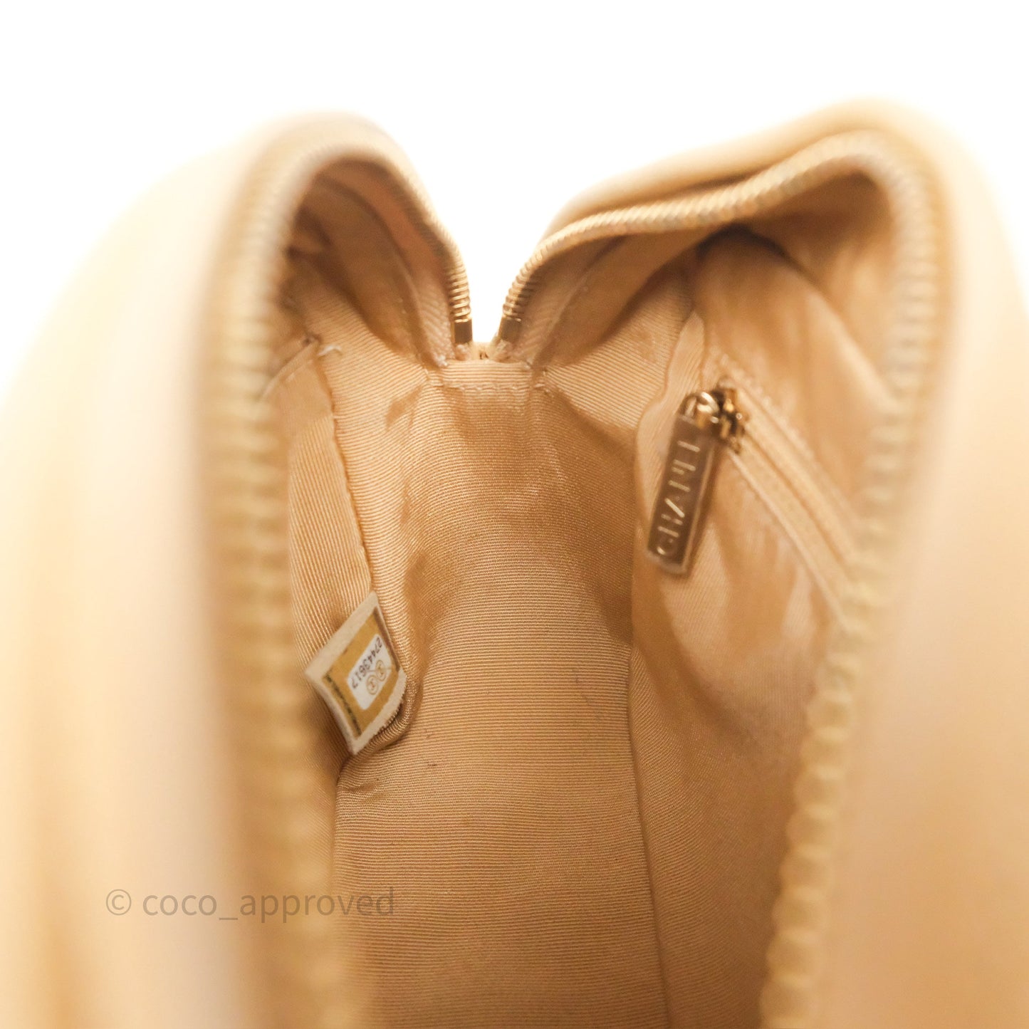 Chanel Coco Vintage Camera Case Beige Calfskin Gold Hardware