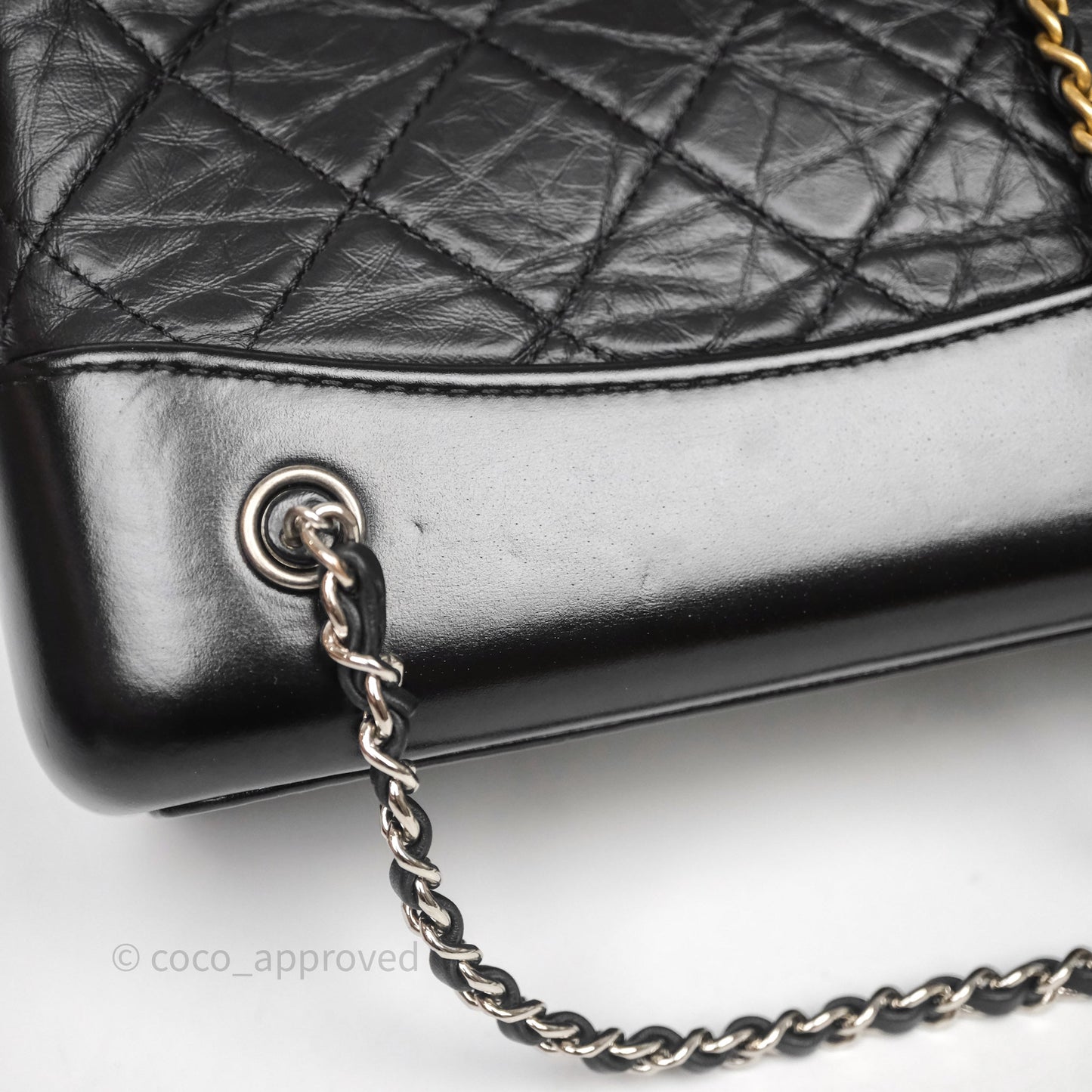 Chanel Small Gabrielle Backpack Quilted Black Aged Calfskin