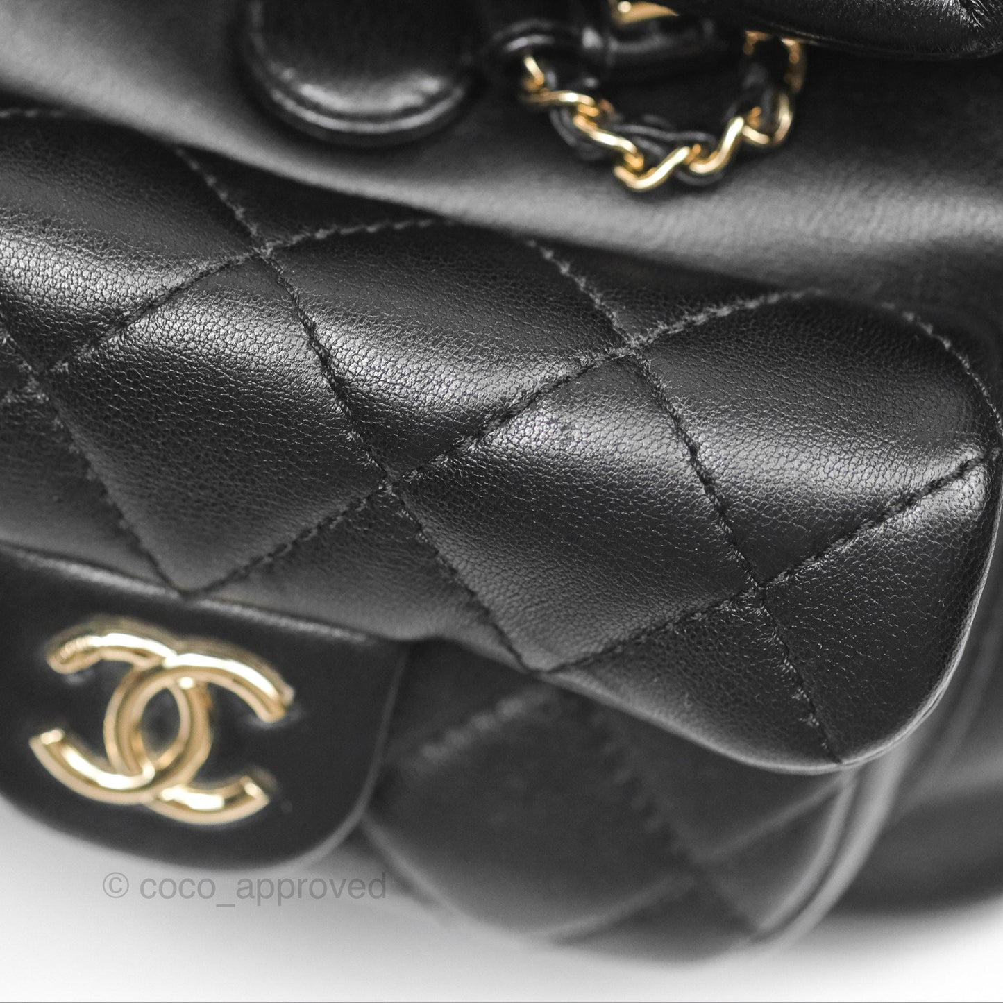 Chanel Quilted Small Duma Drawstring Backpack Black Lambskin